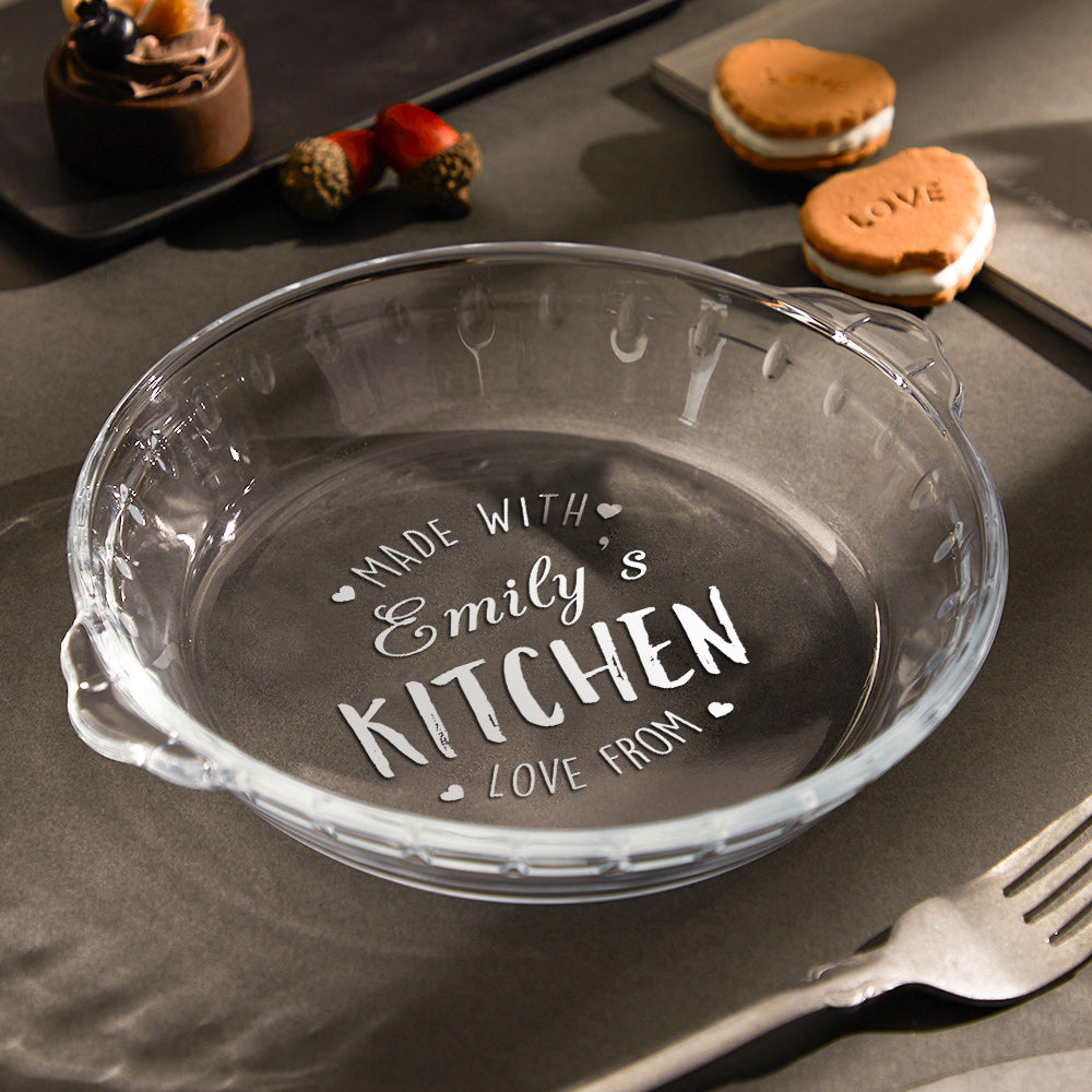 kitchen love custom name ceramic pie plate for kitchen decor
