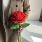 Handmade Crochet Giant Rose Sunflower Carnation Flower Bouquet Floral Gift for Mother