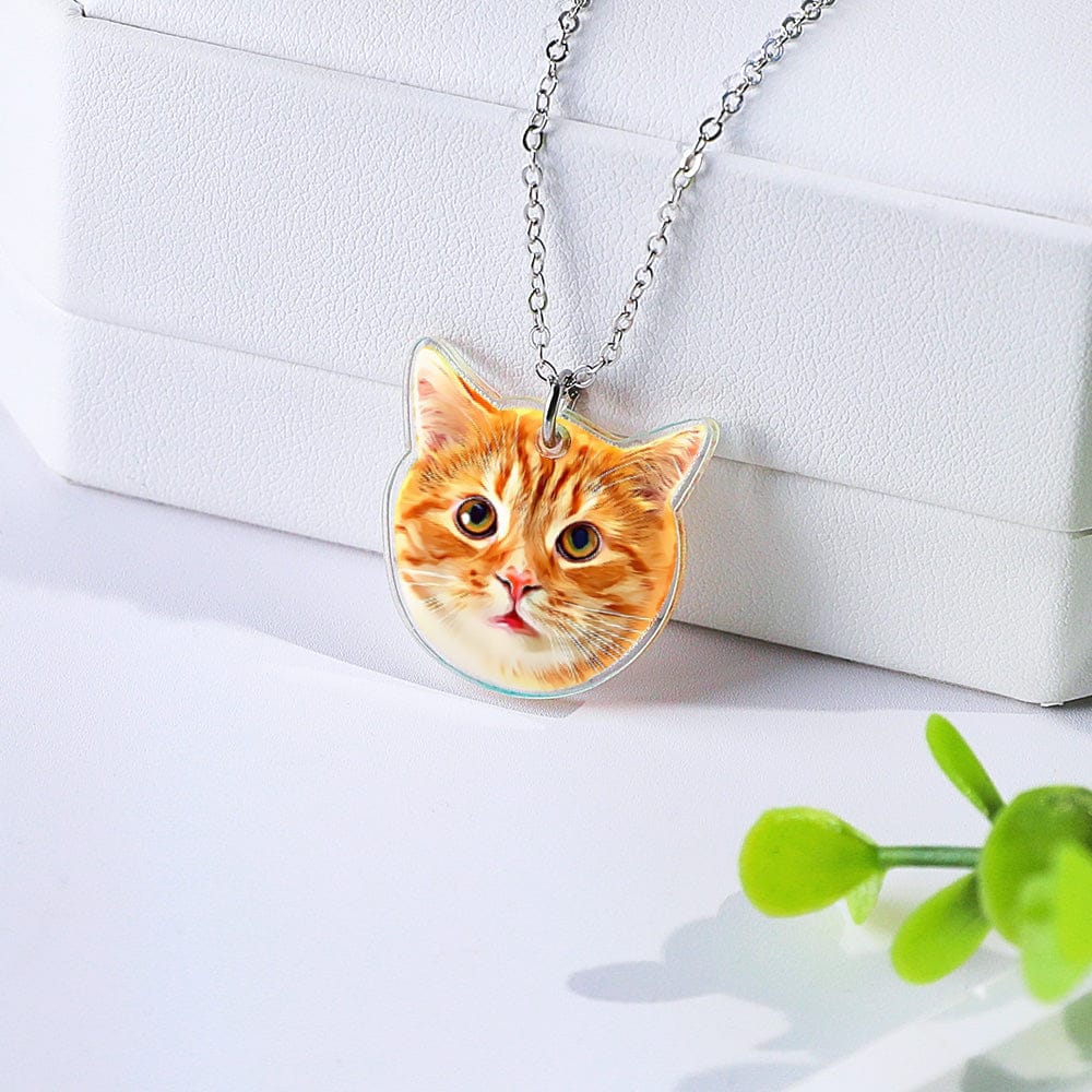 necklace personalized pet portrait acrylic