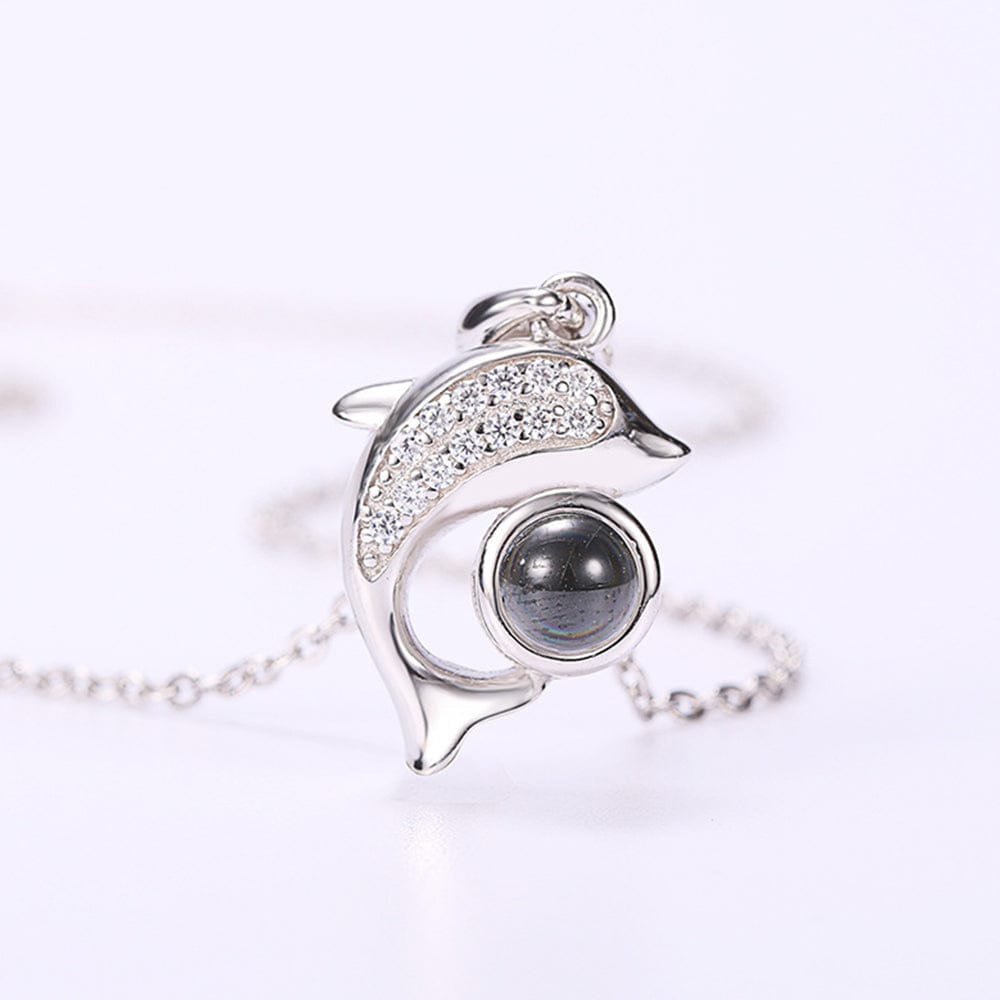 gifts for wife Love Her Always - Unique Memento - Dolphin Projection Necklace with Diamonds - gifts for wife - Christmas view