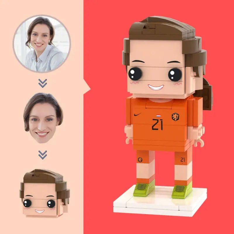 Customized Head Soccer Player Brick Figures Small Particle Building Block Toys Can Be Customized As Building Block Art Gifts