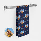 Customized Heart Photo Towel Custom Love You Couple Towel
