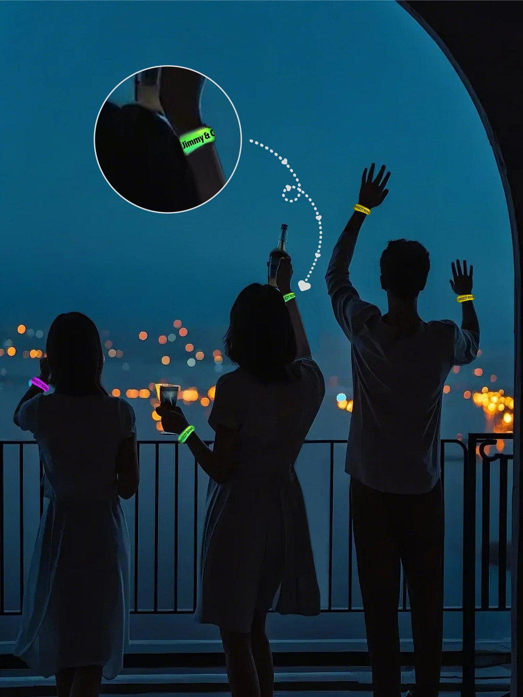 Personalized Photo & Text Glow Bracelets with Photo LED Bracelets Party Supplies for Wedding Birthdays Concerts