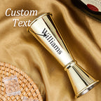 Personalized Engraved Text Stainless Steel Cocktail Jigger Measurements Gift for Bartender