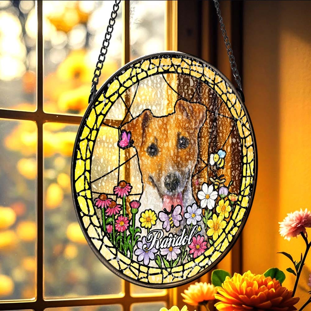 Personalized Photo Love Feels Close Again Suncatcher Ornament F