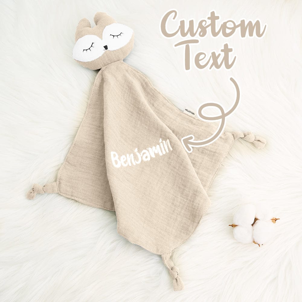 Personalized Soothe Towel Bibs Soft Sleeping Doll Towel with Embroidered Name Gift for Baby