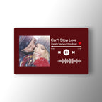 Personalized Scannable Music Code Photo Gift Card For Wallet - Wine Red