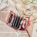 Custom Arrange Photos in Random Order Album Keychain Custom Photo PU Leather Keychain Romantic Gift for Mom