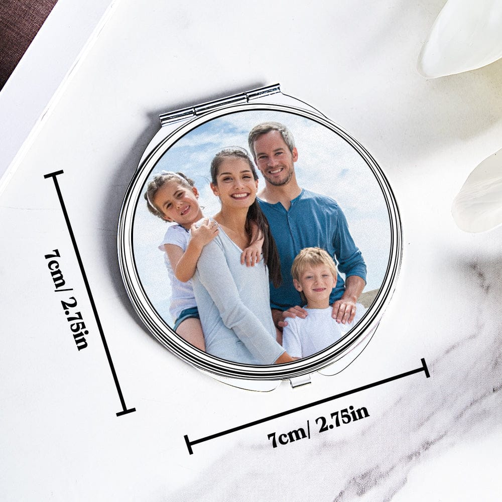 Personalized Photo Compact Portable Mirror Travel Birthday Gift for Her