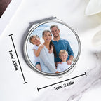 Personalized Photo Compact Portable Mirror Travel Birthday Gift for Her