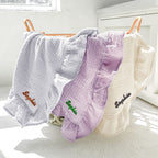 Personalized Baby Swaddle Blanket Custom Muslin Blanket with Embroidered Name Gift for Baby