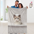 Cat Memorial Blanket Personalized Photo Print Soft Cozy Throw