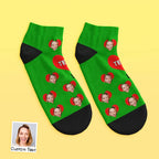 Custom Face Low Cut Ankle Socks – A Heartfelt "I Love U Mom" Gift for Every Occasion