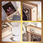 Personalized Mirror Photo Frame Grimoire Shape Light Gift for Book Lovers