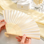 custom bamboo ribs fan wedding favour handheld fan this detail view