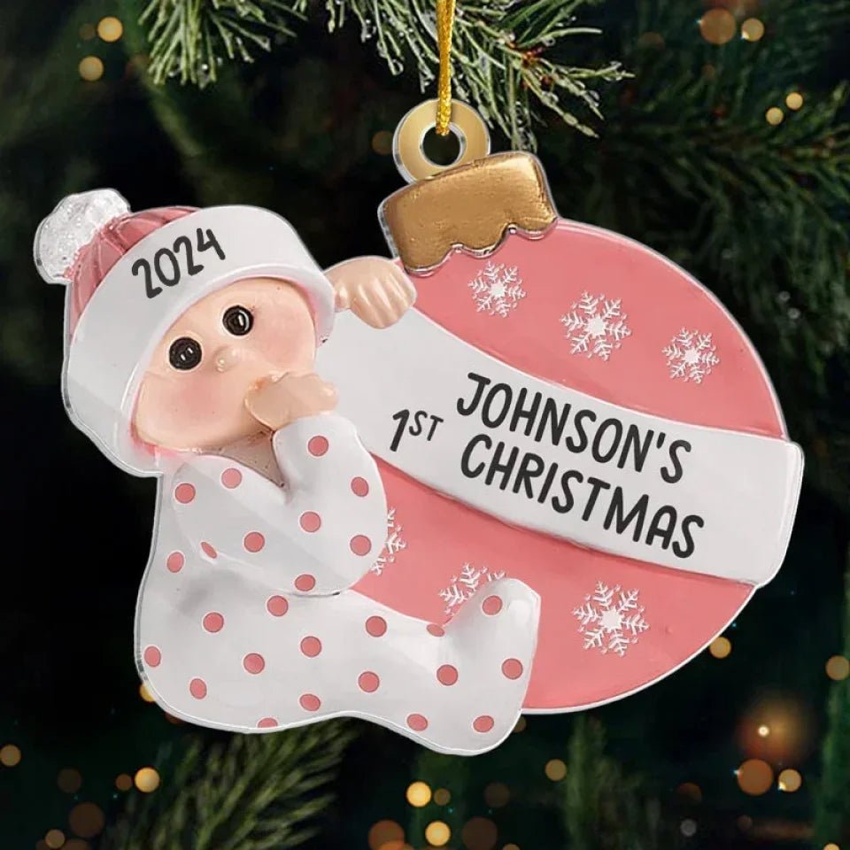 Baby First Christmas - Family Personalized Custom Ornament - Acrylic Custom Shaped - First Christmas Gift For Baby 677276 - DiyGiftly