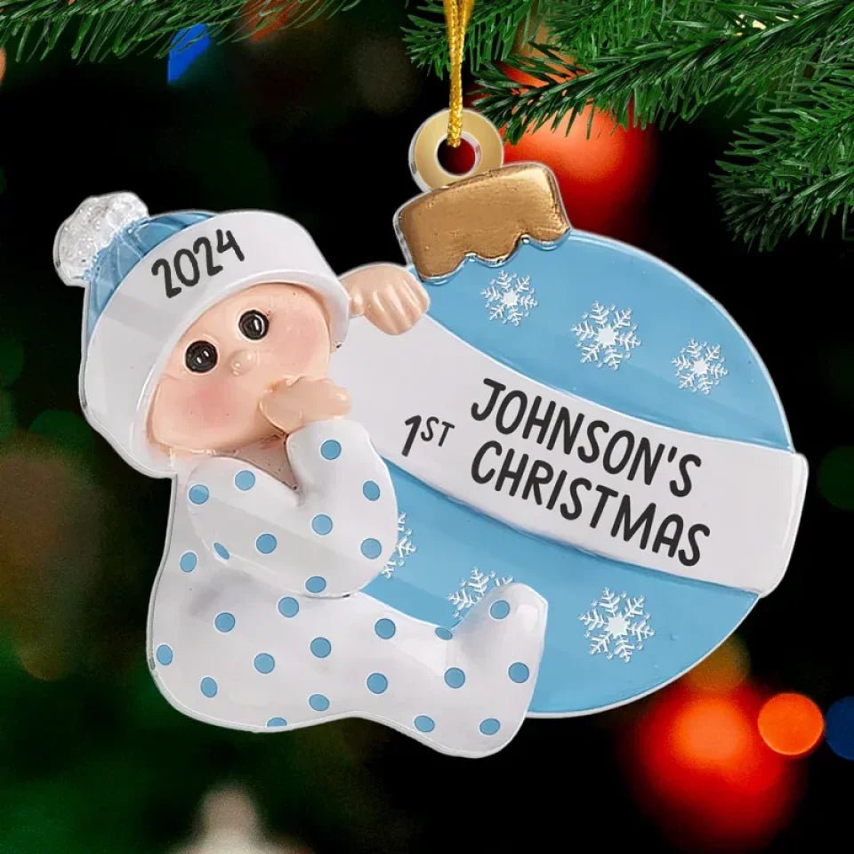 Baby First Christmas - Family Personalized Custom Ornament - Acrylic Custom Shaped - First Christmas Gift For Baby 677276 - DiyGiftly