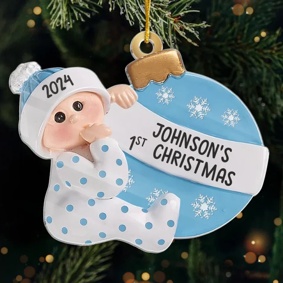 Baby First Christmas - Family Personalized Custom Ornament - Acrylic Custom Shaped - First Christmas Gift For Baby 677276 - DiyGiftly
