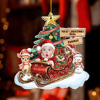 Baby In A Christmas Sleigh - Personalized Custom Acrylic Ornament 724738 - DiyGiftly