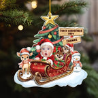 Baby In A Christmas Sleigh - Personalized Custom Acrylic Ornament 724738 - DiyGiftly