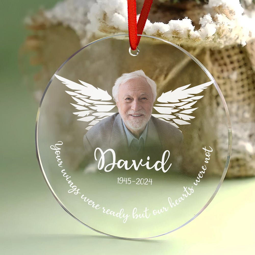 acrylic ornament personalized photo with name memorial keepsake