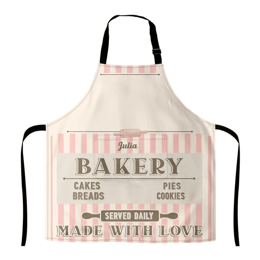 Baked With Love – Personalized Apron With Pocket | Custom Kitchen Apron for Baking, Cooking, Chef Gifts, Mom & Grandma 1073347 - DiyGiftly