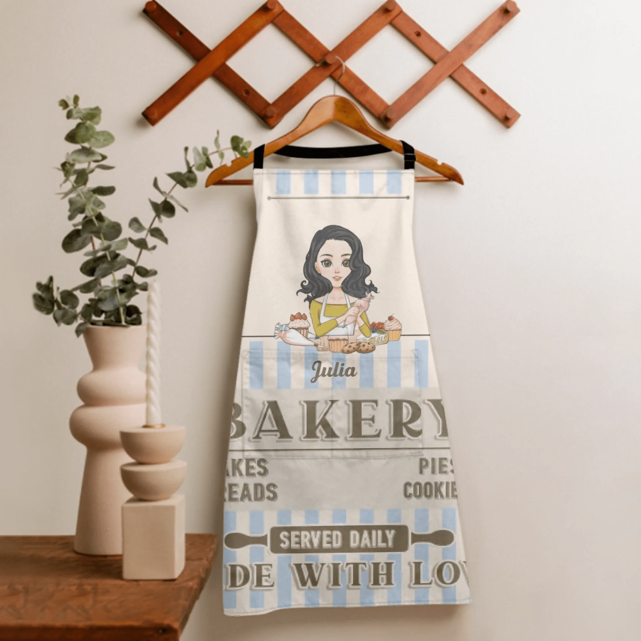 Baked With Love – Personalized Apron With Pocket | Custom Kitchen Apron for Baking, Cooking, Chef Gifts, Mom & Grandma 1073347 - DiyGiftly