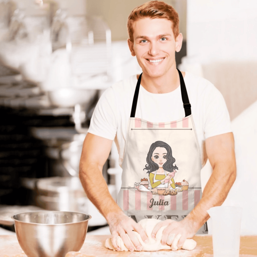Baked With Love – Personalized Apron With Pocket | Custom Kitchen Apron for Baking, Cooking, Chef Gifts, Mom & Grandma 1073347 - DiyGiftly
