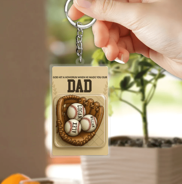 Baseball Dad - Acrylic Keychain - Father's Day Gift for Dad, Family Member 17041920 - DiyGiftly