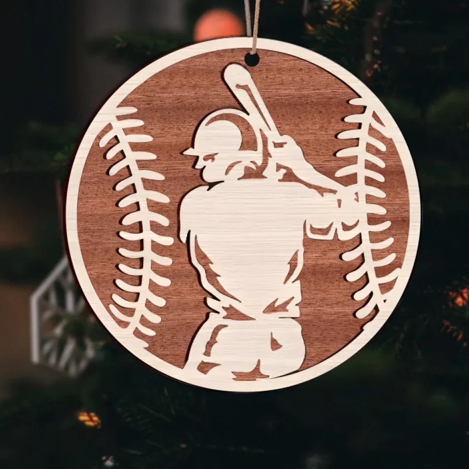 Baseball Male and Female Layer Wood Ornament Personalized Gift 689111 - DiyGiftly