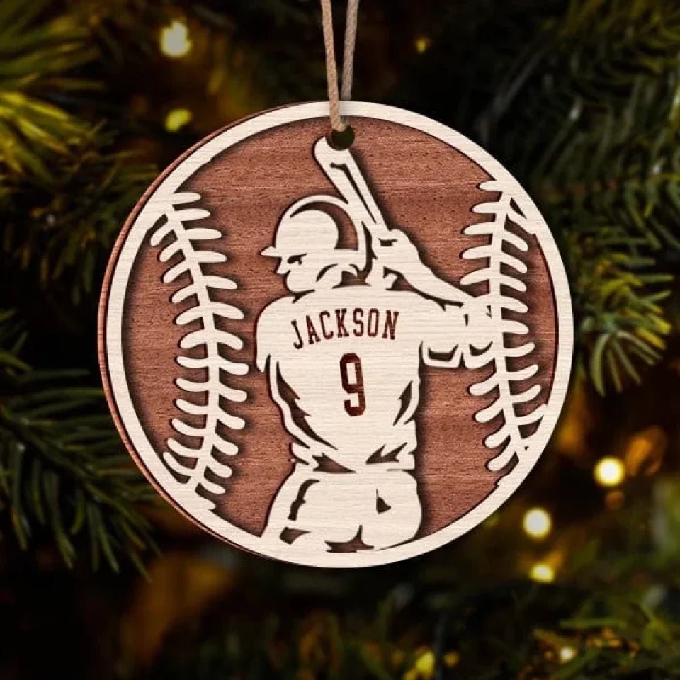 Baseball Male and Female Layer Wood Ornament Personalized Gift 689111 - DiyGiftly