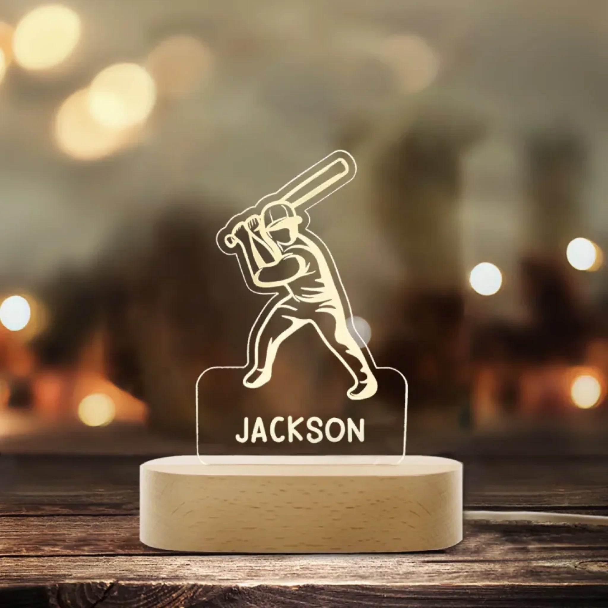 Baseball Player Personalized LED Night Light 748989 - DiyGiftly