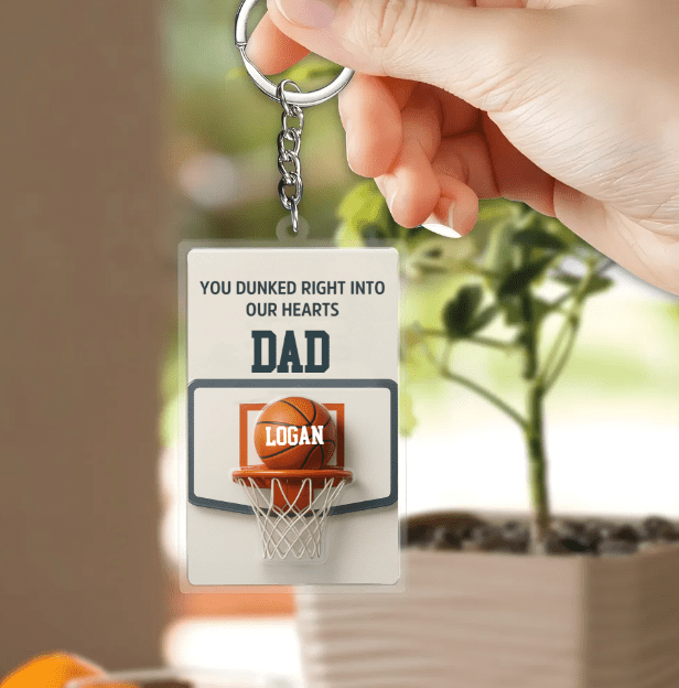 Basketball Dad - Acrylic Keychain - Father's Day Gift for Dad, Family Member 40621568 - DiyGiftly