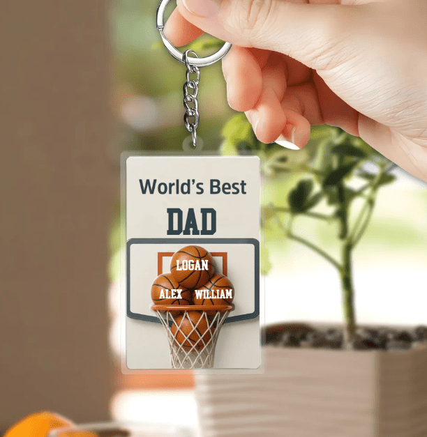 Basketball Dad - Acrylic Keychain - Father's Day Gift for Dad, Family Member 40621568 - DiyGiftly