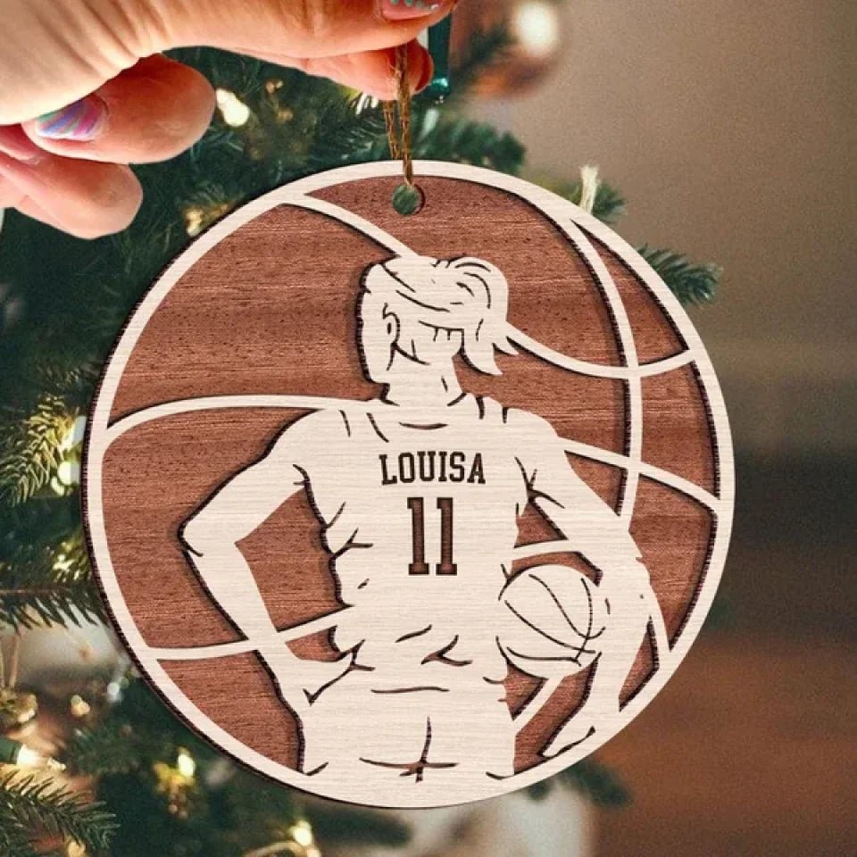 Basketball Male and Female Layer Wood Ornament Personalized Gift 689029 - DiyGiftly