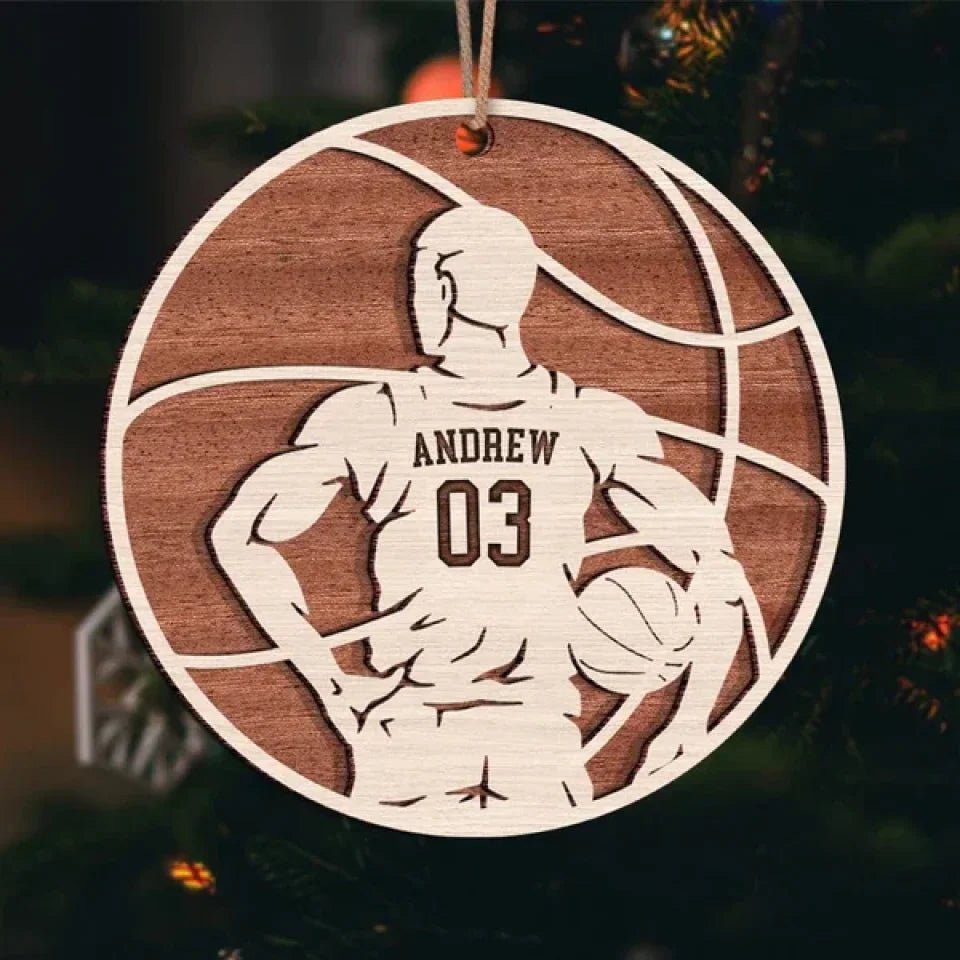 Basketball Male and Female Layer Wood Ornament Personalized Gift 689029 - DiyGiftly