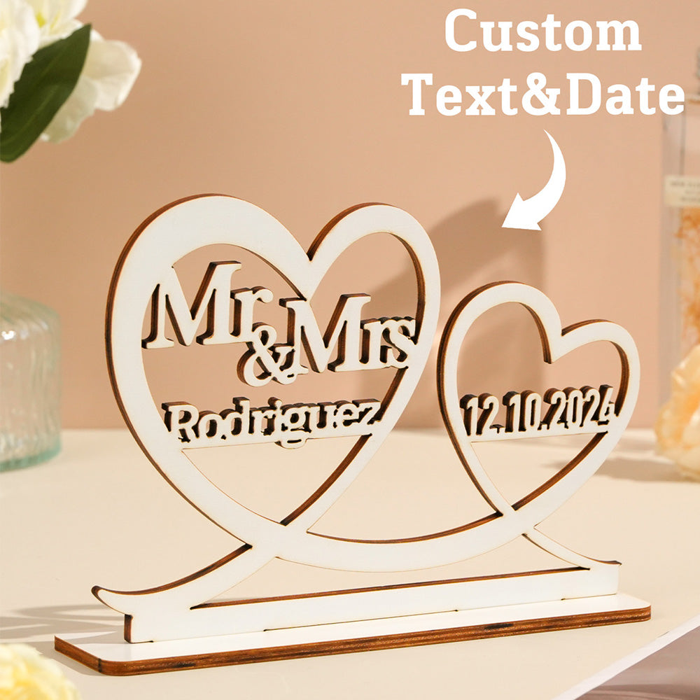 Personalized Couple Name Plaque Engraved Wedding Date Keepsake 1st Year Anniversary Gift for Couple