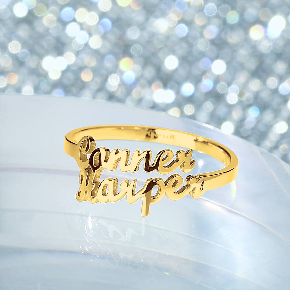 gifts for wife Heartfelt Surprise - Unique Memento - Double Names Ring - 925 Sterling Silver - gifts for wife - Anniversary v