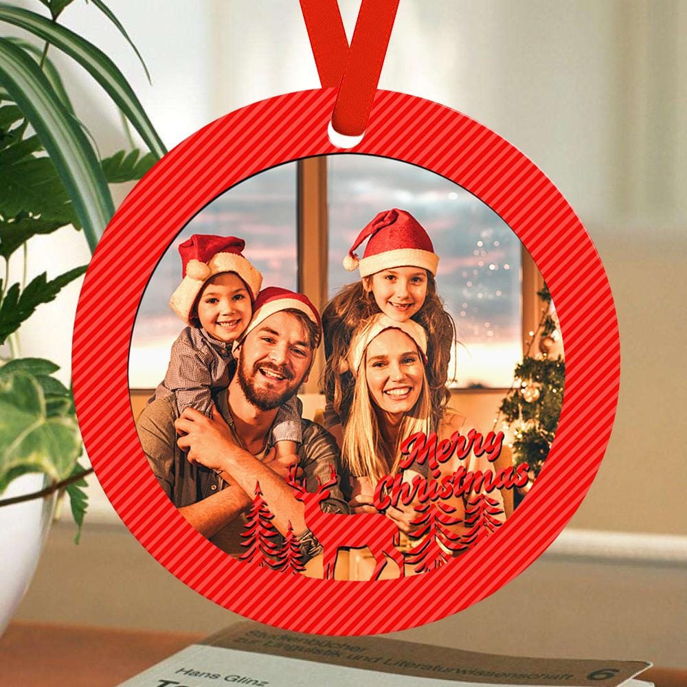Custom Merry Christmas Ornaments with Picture