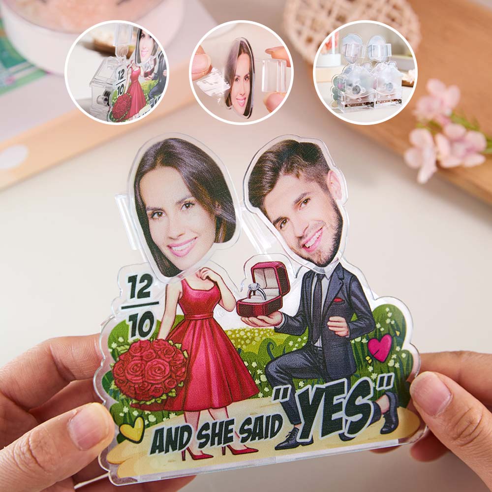 custom bobblehead gift bring joy desk figurine wedding couple face propose shaking detail