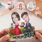 custom bobblehead gift bring joy desk figurine wedding couple face propose shaking detail