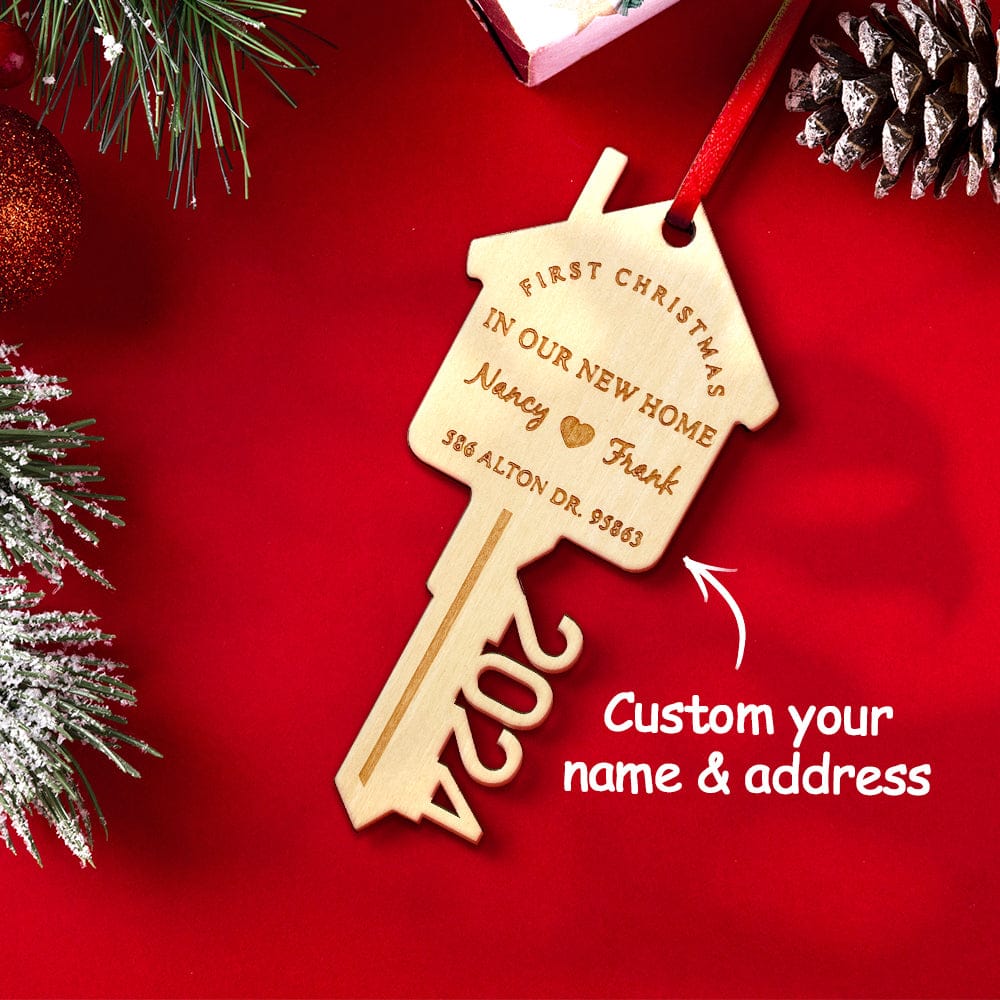 personalized wooden home ornament keepsake as a new home gift