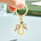 Personalized Angel Photo Keychain Projection Gem Ornament Memorial Gifts For Her