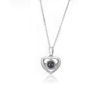 gifts for wife Carry My Love Near Your Heart - Diamond Heart Projection Necklace, Custom Photo Jewelry, Romantic Everyday Wea
