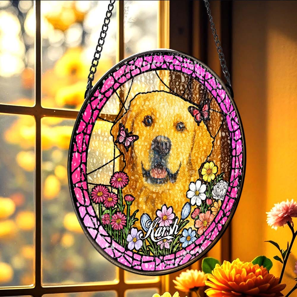 Personalized Photo Love Feels Close Again Suncatcher Ornament