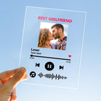 Custom Photo Keychain Music Code Plaque Scannable Music Personalized Acrylic NightLight BestGirfriend Gift