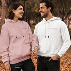 Custom Engraved Hooded Embroidery Round Neck Roman Numeral Date Couple Gifts