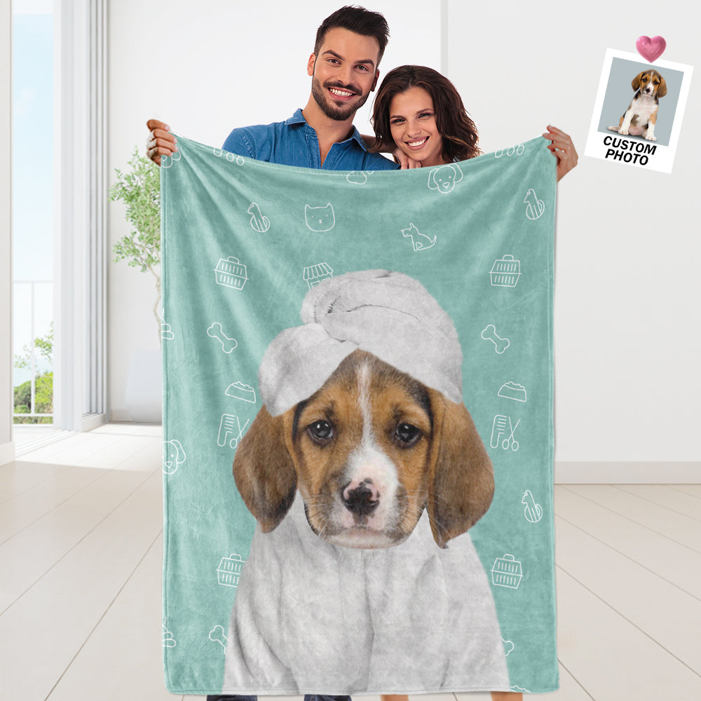 Blanket Personalized Pet Portrait Funny Photo Throw