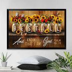 Be Still and Know That I Am God Psalm 46:10, Mason Jar Flowers, Wall Art Canvas 740585 - 740626 - DiyGiftly