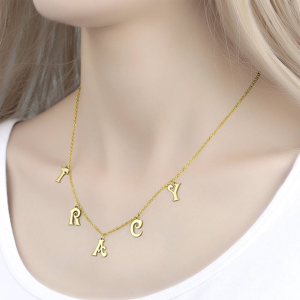 Personalized Sterling Silver Letter Initials Necklace Name Jewelry Necklaces